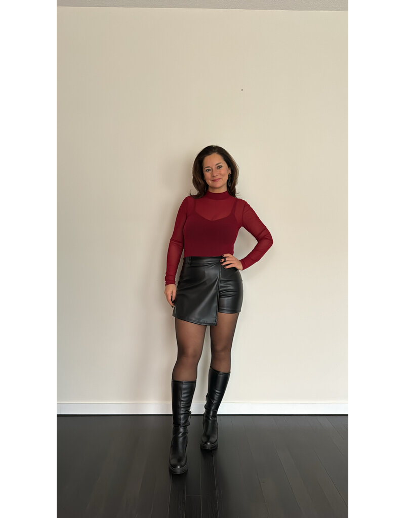 DANA FLOREA Leatherlook Skort Black