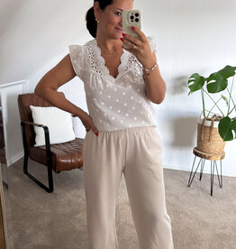 DANA FLOREA Broek Wide Leg Beige