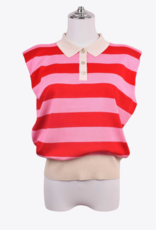 DANA FLOREA Top Carmen Red/Pink