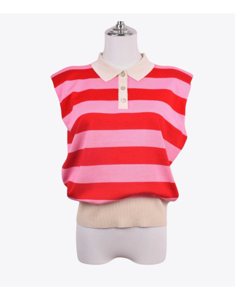 DANA FLOREA Top Carmen Red/Pink