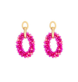 DANA FLOREA Handmade kralen statement druppel oorbellen