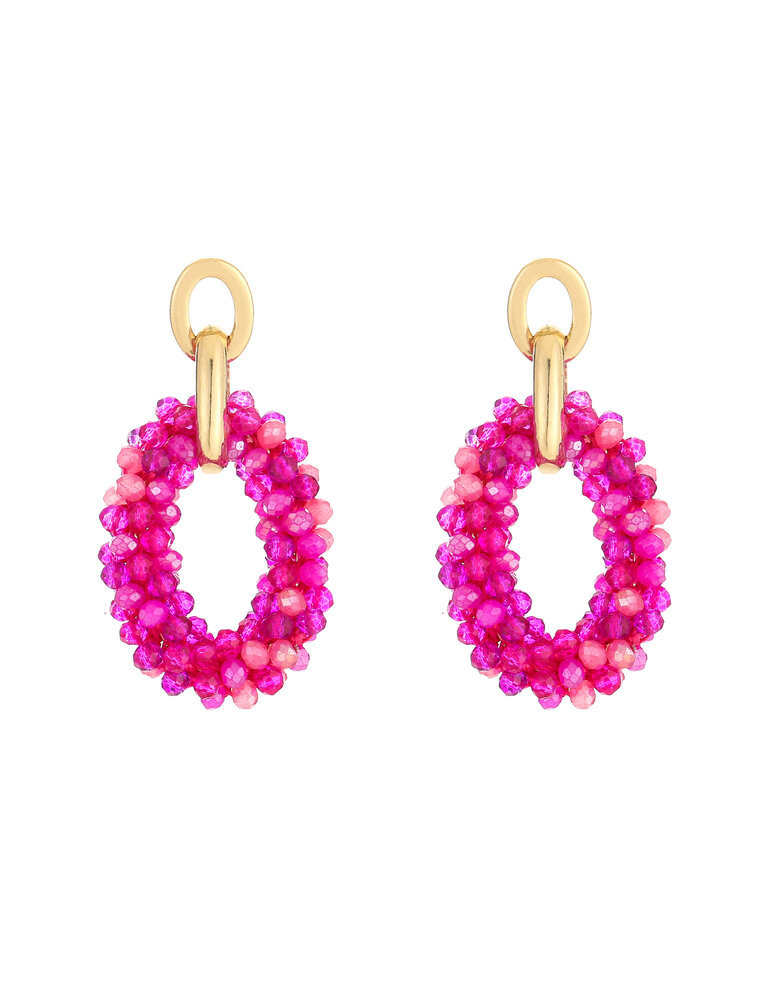 DANA FLOREA Handmade kralen statement druppel oorbellen