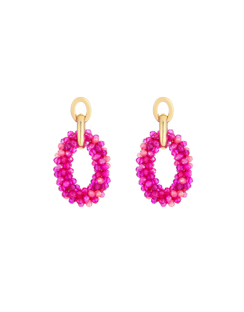 DANA FLOREA Handmade kralen statement druppel oorbellen