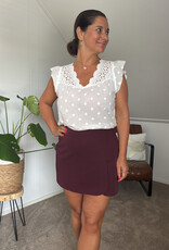 DANA FLOREA Classy High Waist Pantalon Skort Bordeaux