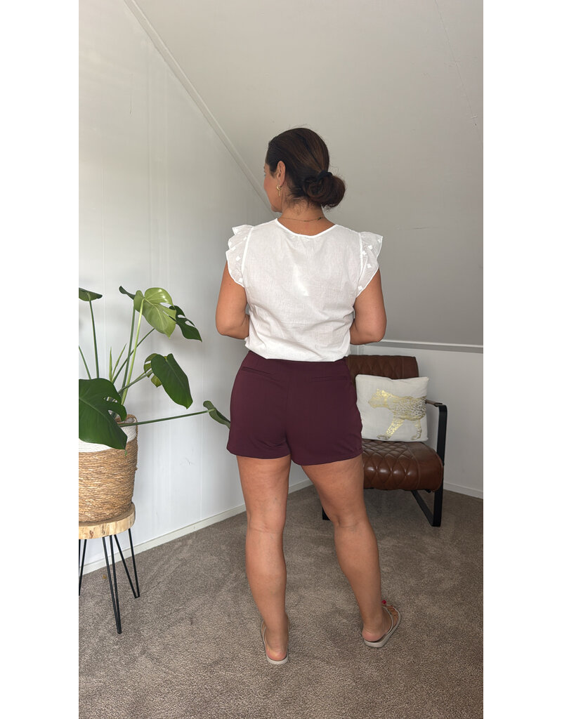 DANA FLOREA Classy High Waist Pantalon Skort Bordeaux
