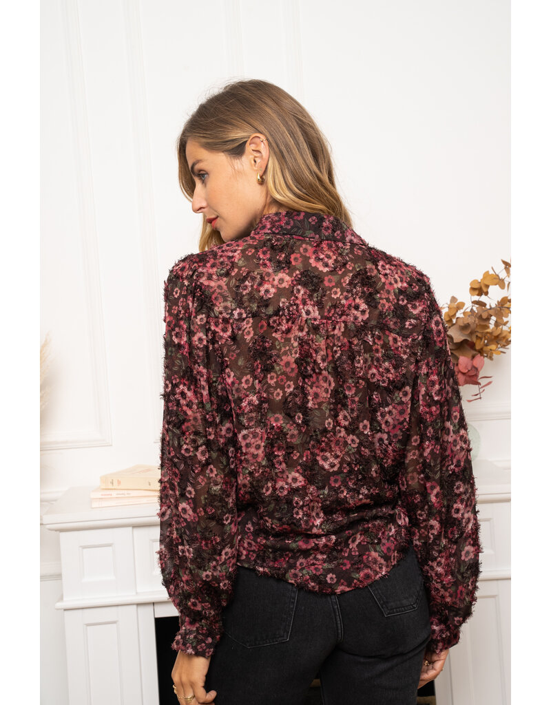 DANA FLOREA Blouse Carmen Bordeaux