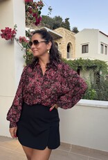 DANA FLOREA Blouse Carmen Bordeaux