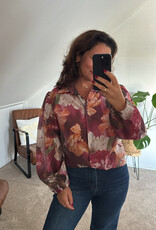 DANA FLOREA Blouse Fleur Bordeaux