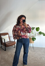 DANA FLOREA Blouse Fleur Bordeaux