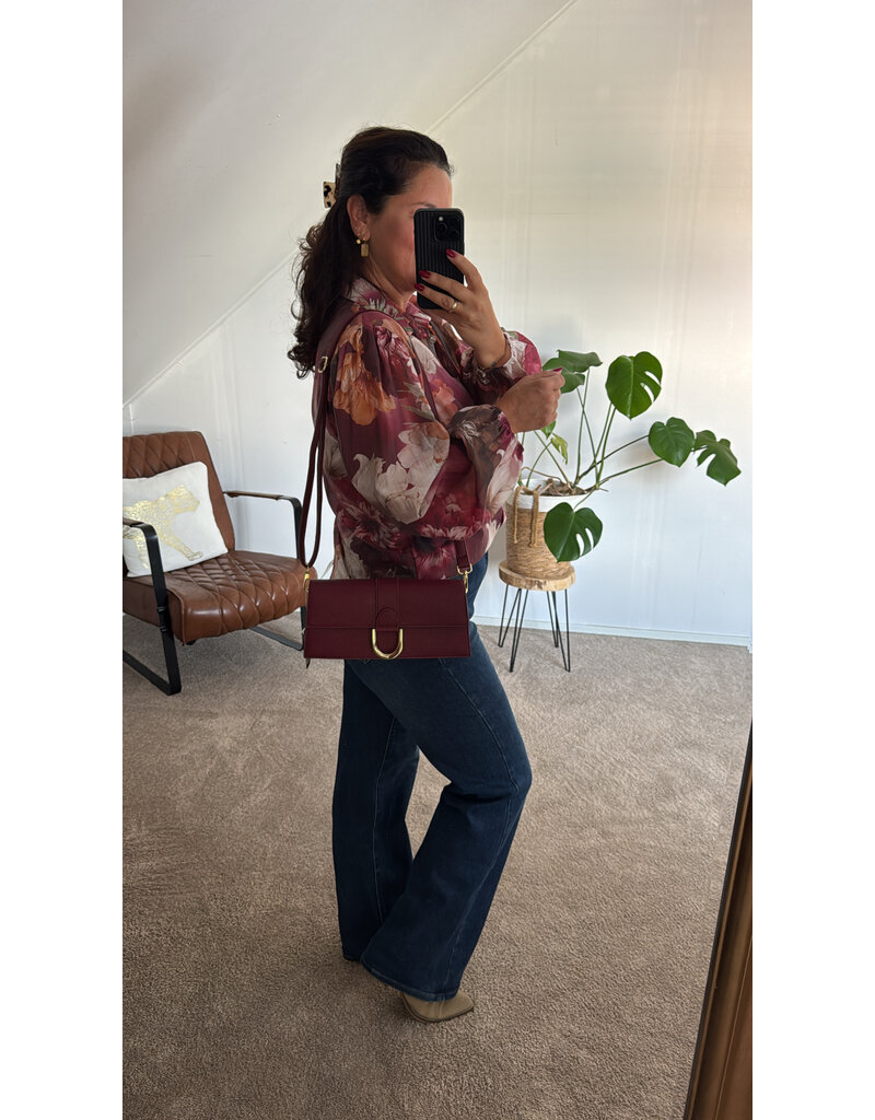 DANA FLOREA Blouse Fleur Bordeaux