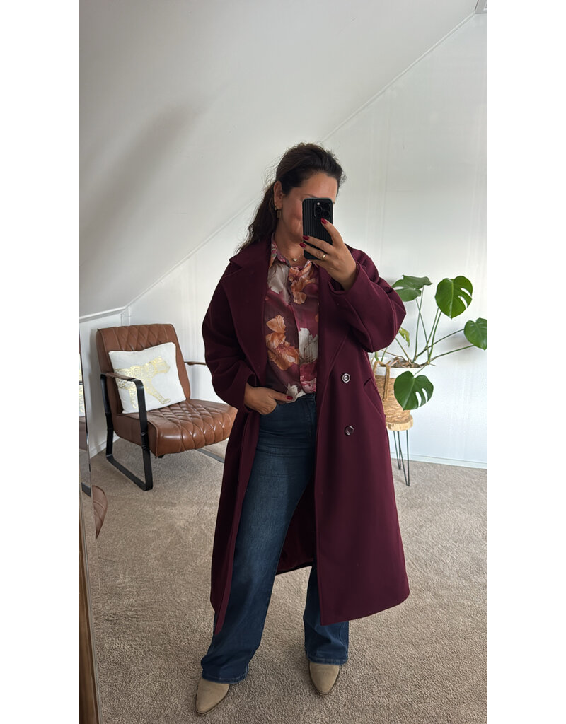 DANA FLOREA Blouse Fleur Bordeaux