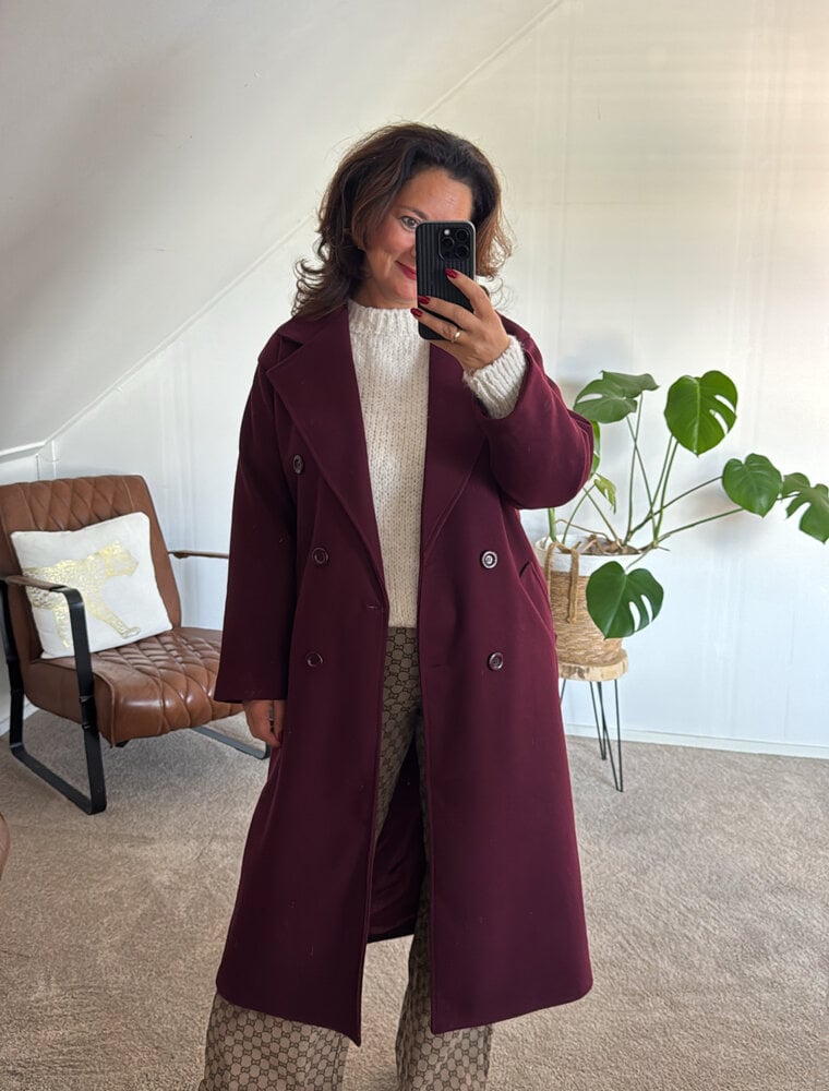 DANA FLOREA Mantel Jas Gwen Bordeaux