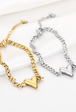 DANA FLOREA Schakelarmband met hartje