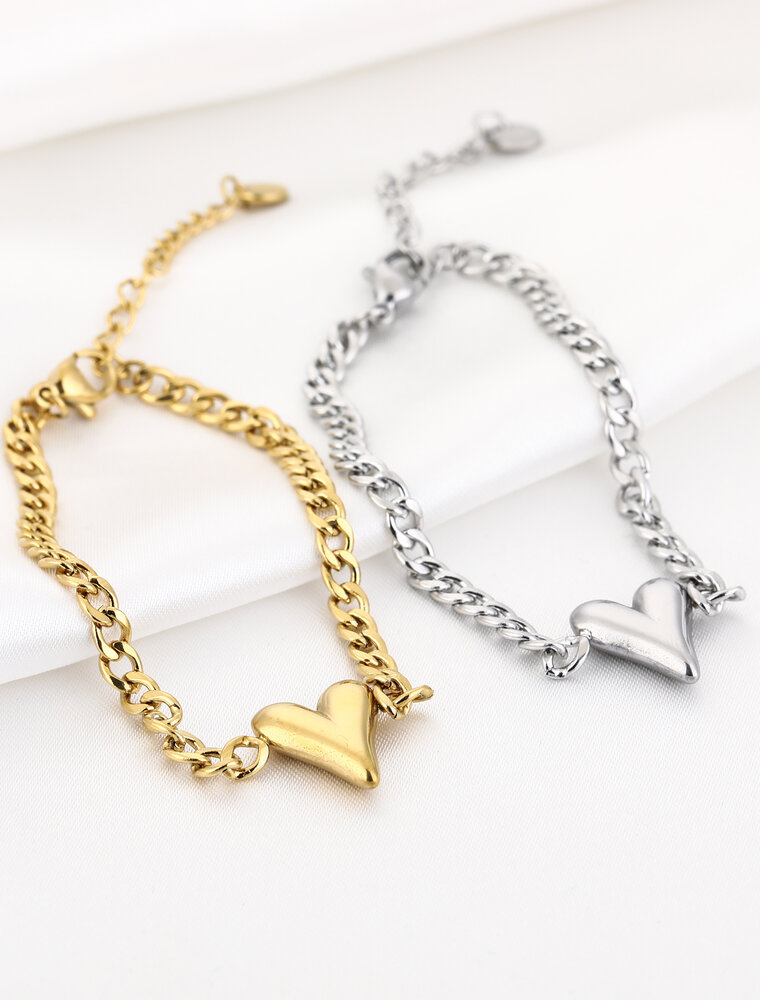 DANA FLOREA Schakelarmband met hartje