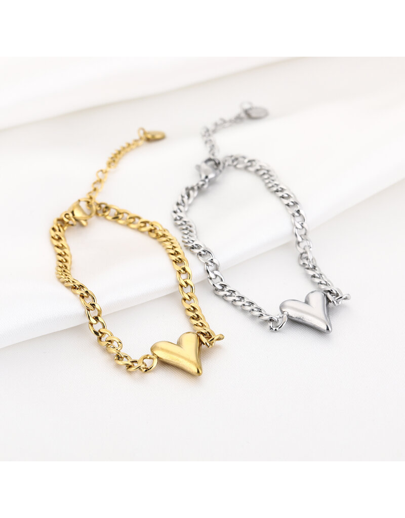 DANA FLOREA Schakelarmband met hartje