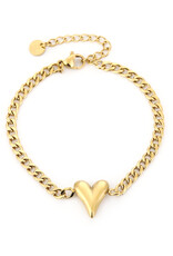 DANA FLOREA Schakelarmband met hartje