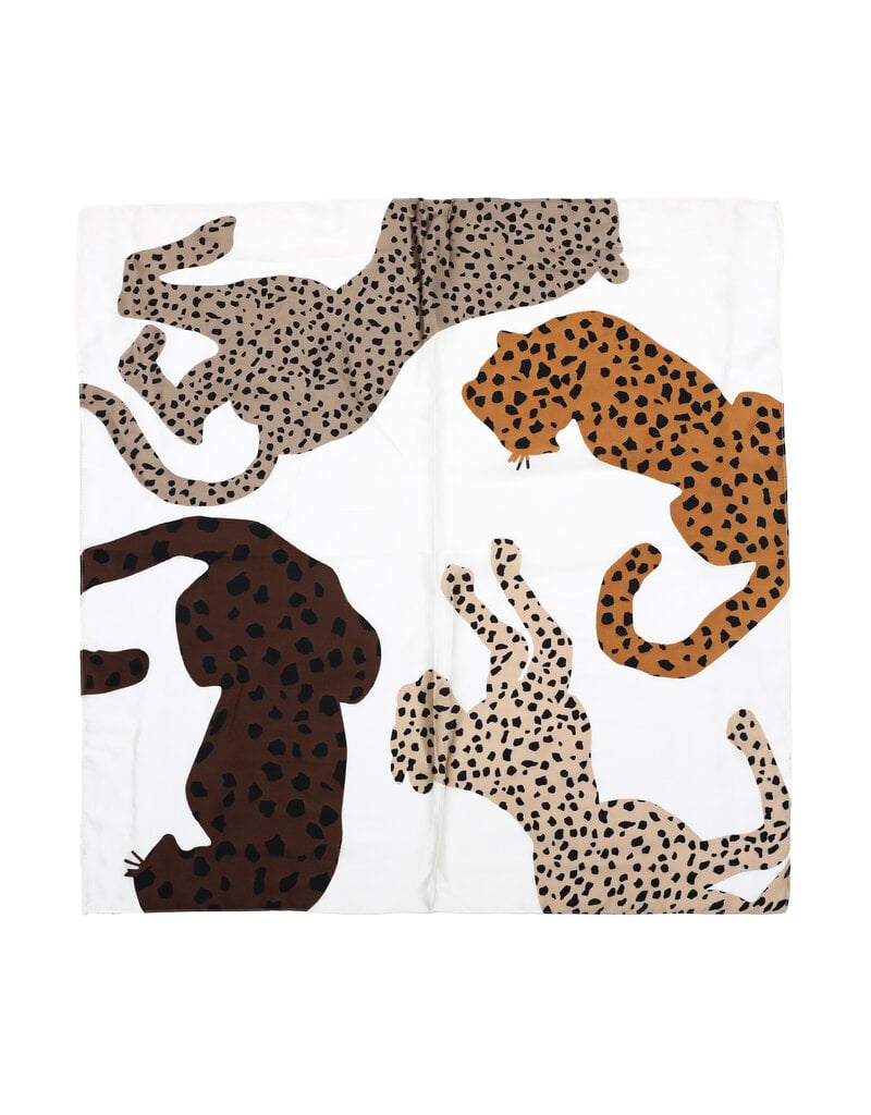 DANA FLOREA Zijdezachte Sjaaltje Leopard