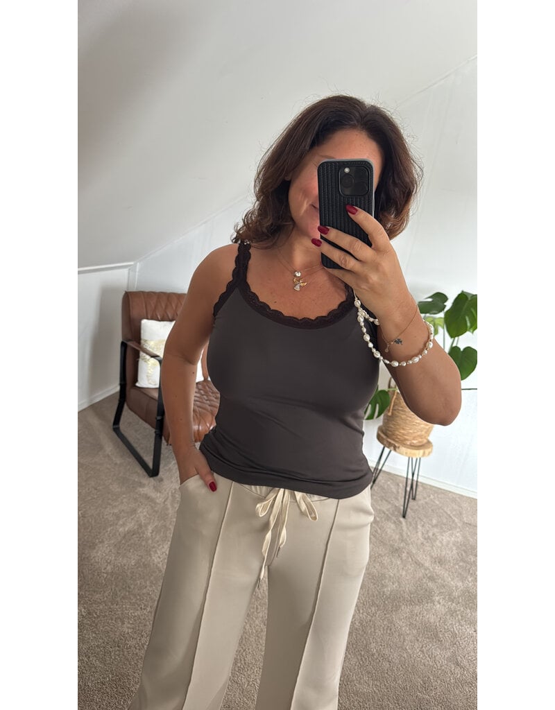 DANA FLOREA Hemd Fleur Choco Bruin