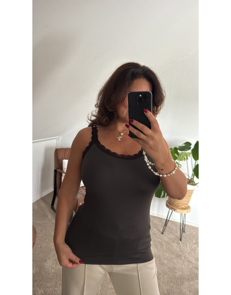 DANA FLOREA Hemd Fleur Choco Bruin