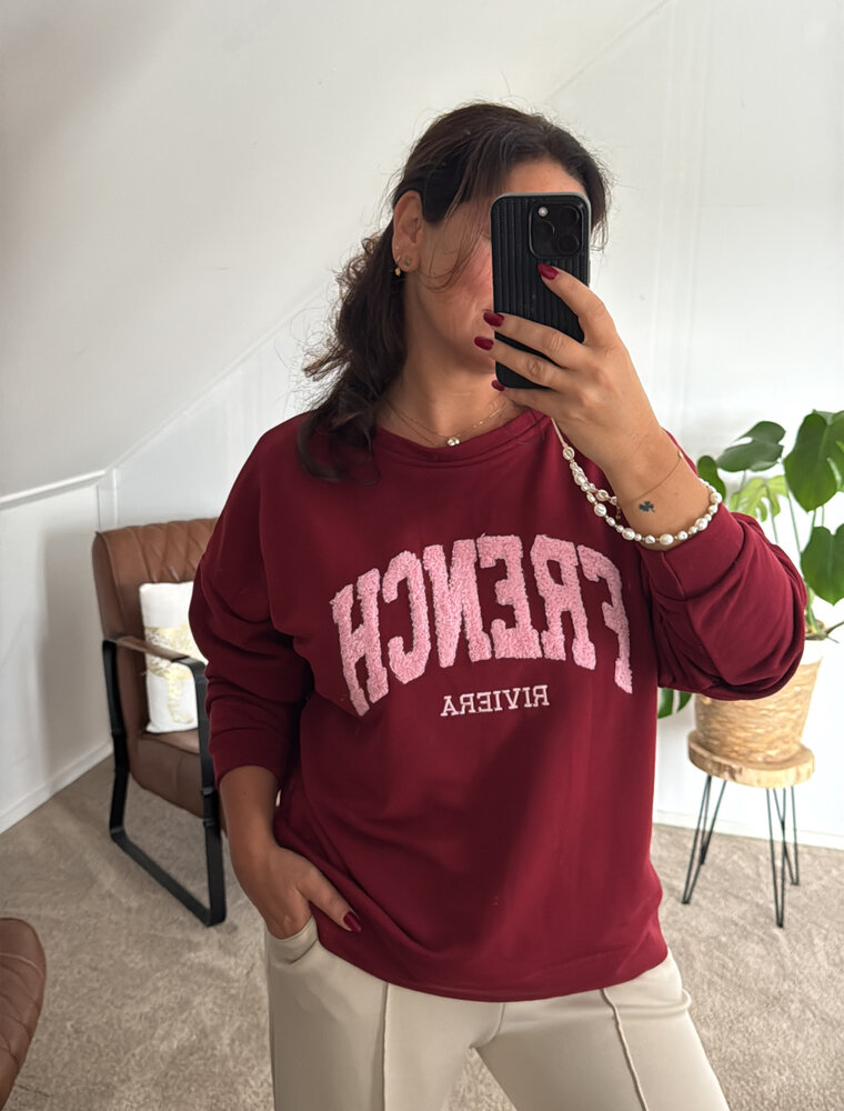 DANA FLOREA Sweater French Riviera Bordeauxrood