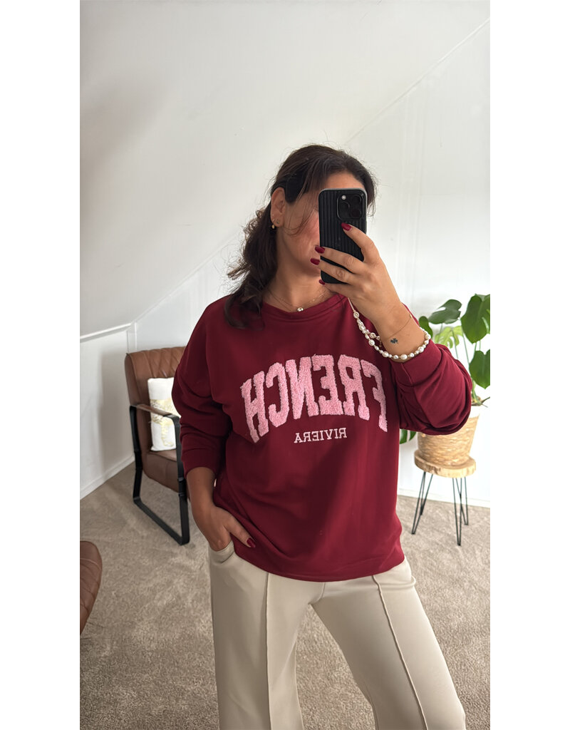 DANA FLOREA Sweater French Riviera Bordeauxrood