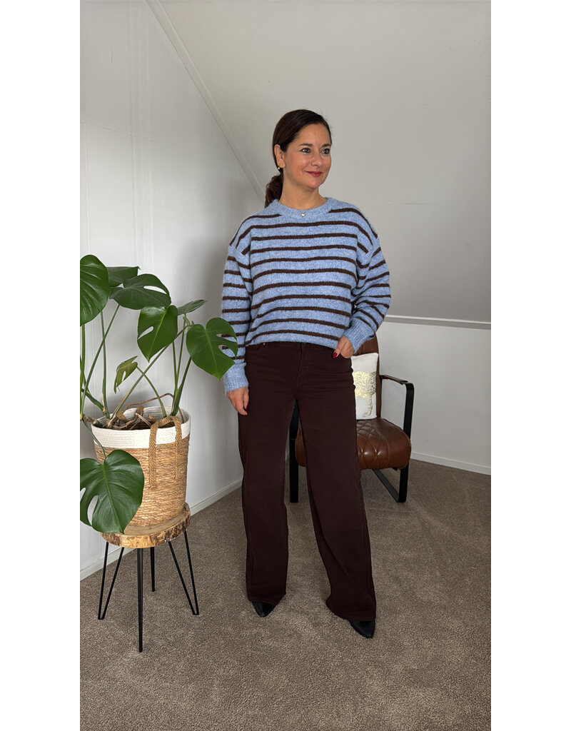 DANA FLOREA Trui Fabienne Blue/Coffee