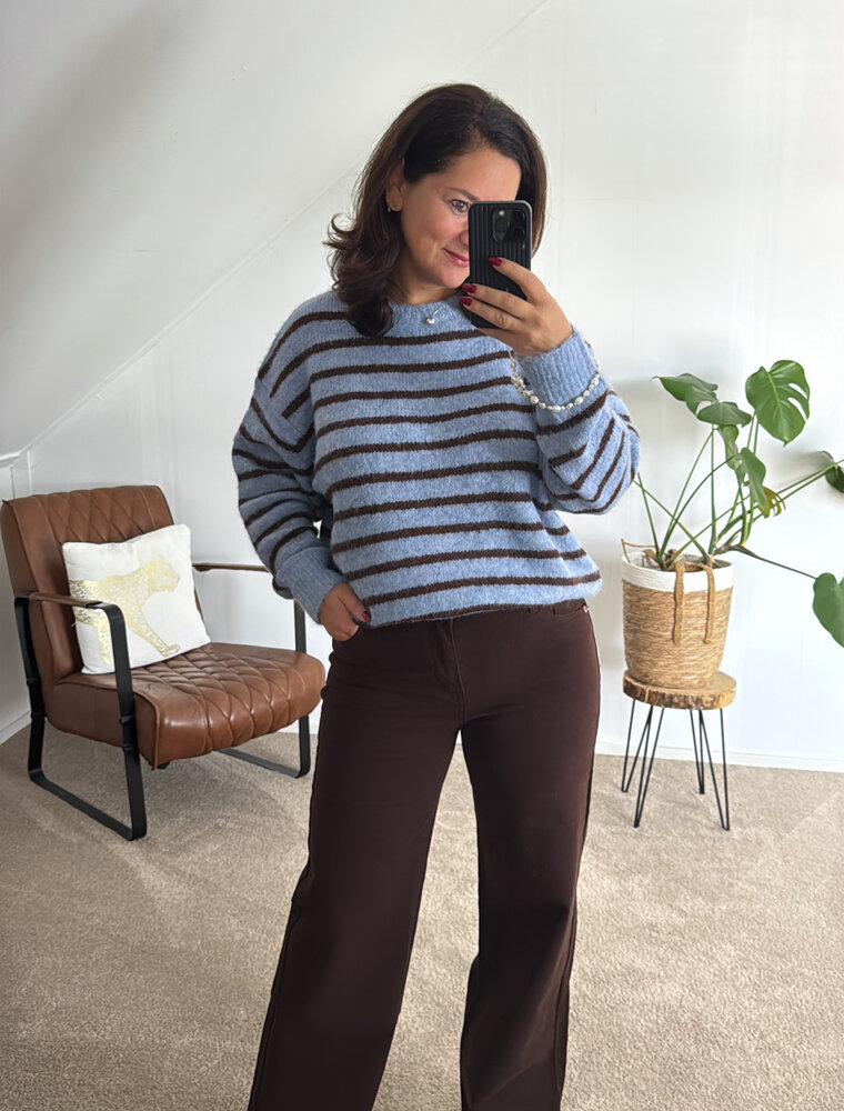 DANA FLOREA Wide Leg Jeans Coffee