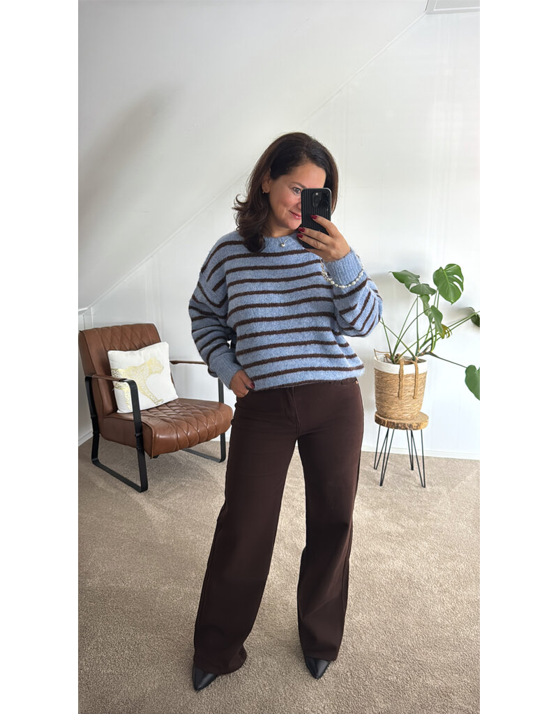 DANA FLOREA Wide Leg Jeans Coffee