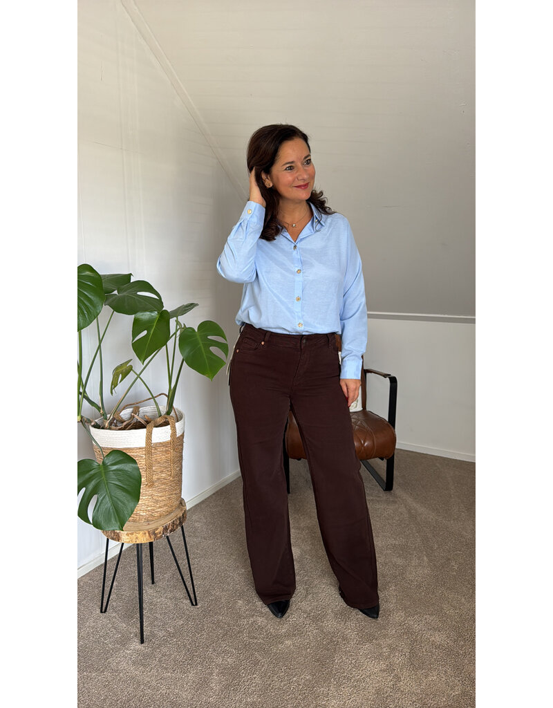 DANA FLOREA Wide Leg Jeans Coffee