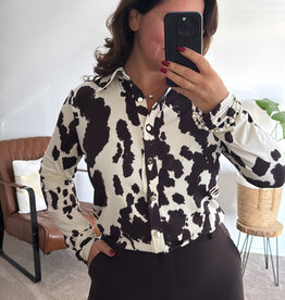 DANA FLOREA Travel Blouse Lieke Coffee/Cream