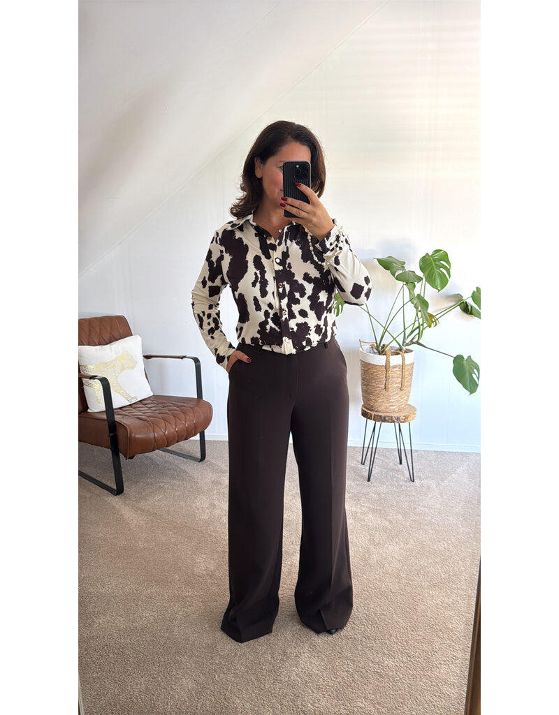 DANA FLOREA Travel Blouse Lieke Coffee/Cream