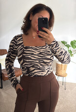 DANA FLOREA Top Cato Coffee/Beige