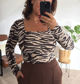 DANA FLOREA Top Cato Coffee/Beige