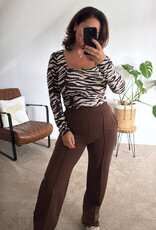 DANA FLOREA Top Cato Coffee/Beige