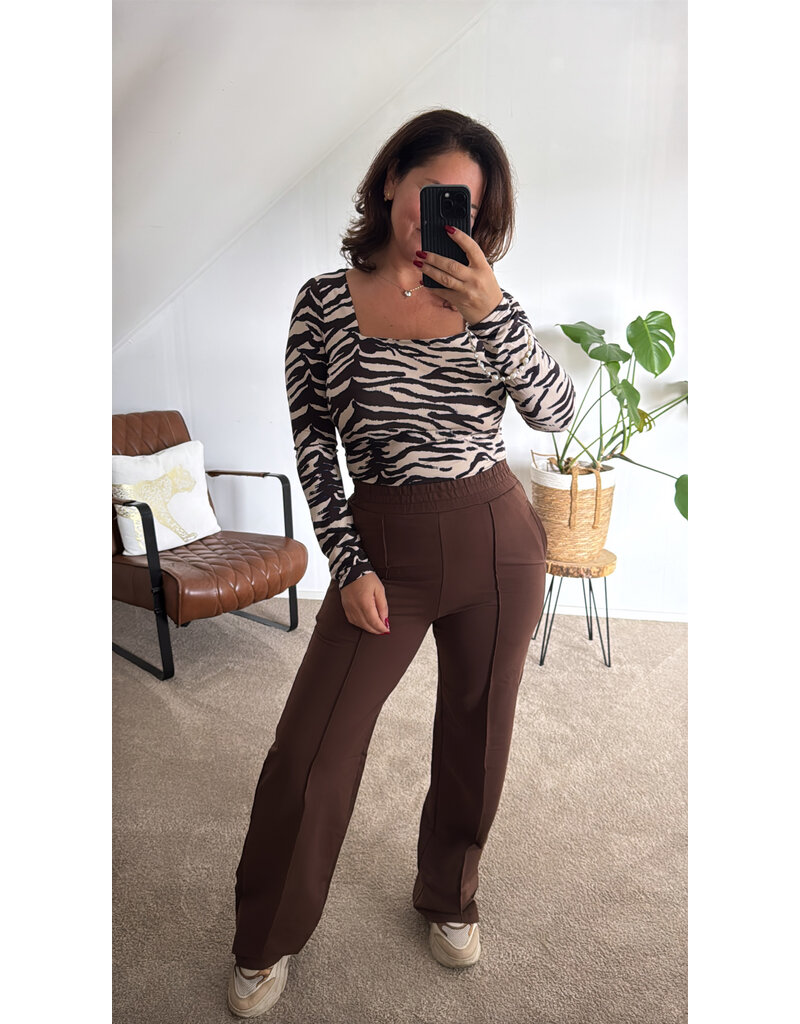 DANA FLOREA Top Cato Coffee/Beige