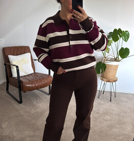 DANA FLOREA Wide Leg Jeans Coffee