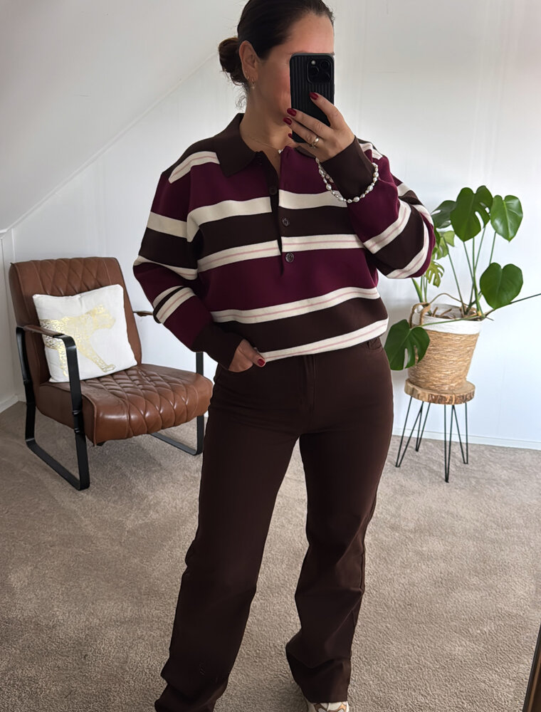 DANA FLOREA Wide Leg Jeans Coffee