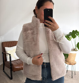 DANA FLOREA Gilet Faux Fur Beige