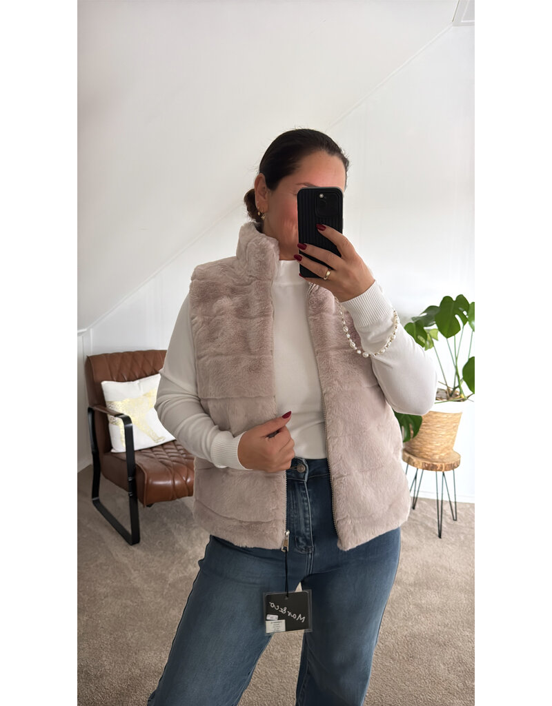 DANA FLOREA Gilet Faux Fur Beige