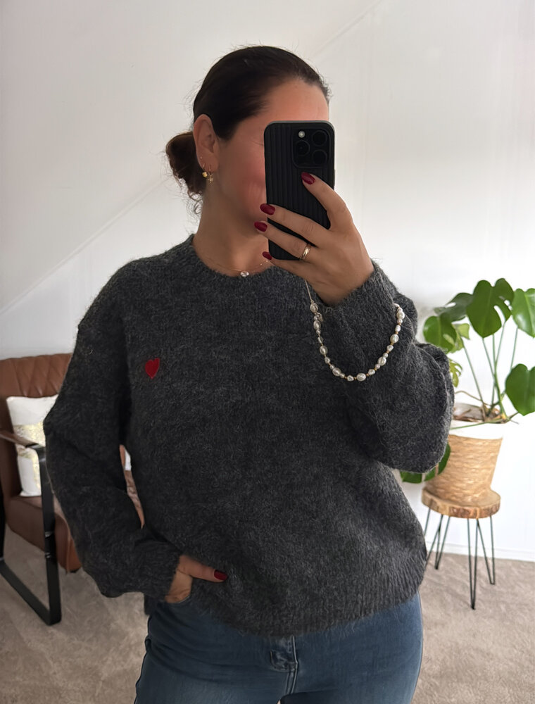 DANA FLOREA Compleet Setje Trui+Muts+Sjaal Grey