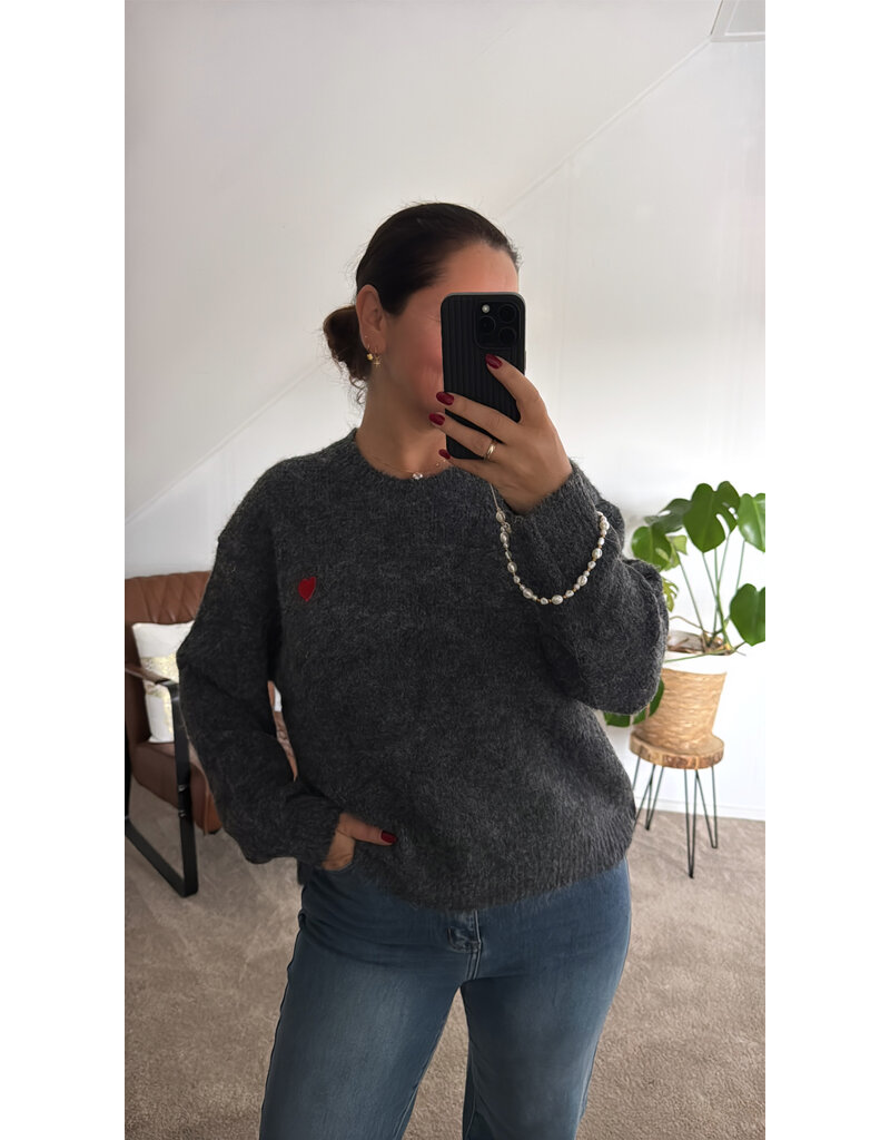 DANA FLOREA Compleet Setje Trui+Muts+Sjaal Grey