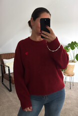 DANA FLOREA Compleet Setje Trui+Muts+Sjaal Bordeaux