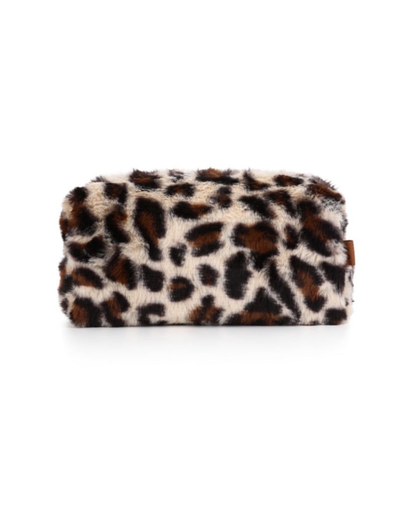 DANA FLOREA Luipaard faux fur make up tas Camel