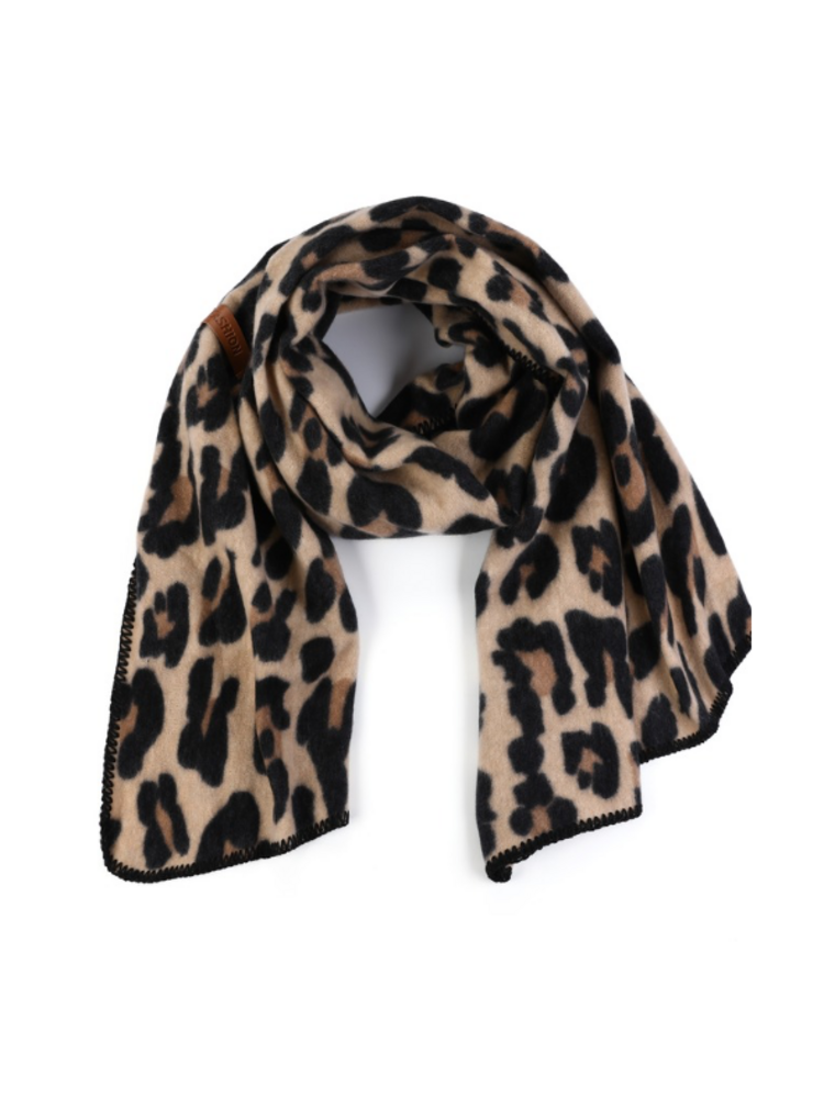 DANA FLOREA Zachte winter sjaal luipaard motief