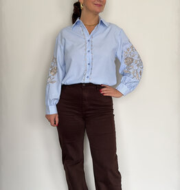 DANA FLOREA Blouse Emma Blue/Gold