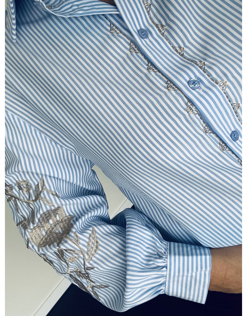 DANA FLOREA Blouse Emma Blue/Gold