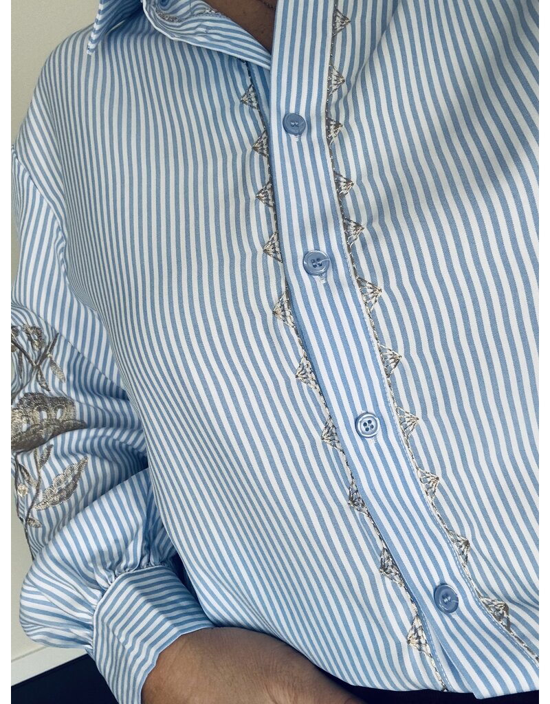 DANA FLOREA Blouse Emma Blue/Gold