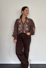 DANA FLOREA Blouse Kylie Coffee/Gold