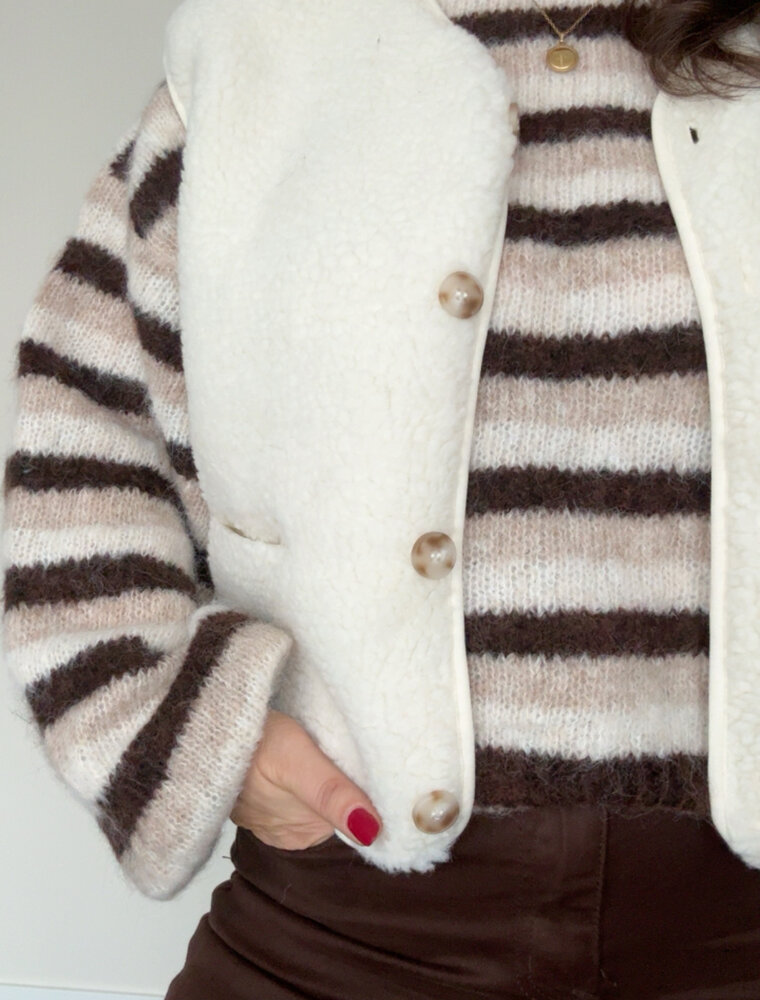 DANA FLOREA Teddy Gilet Senna Beige