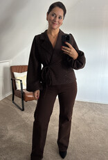 DANA FLOREA Blazer met glitter steentjes Bruin